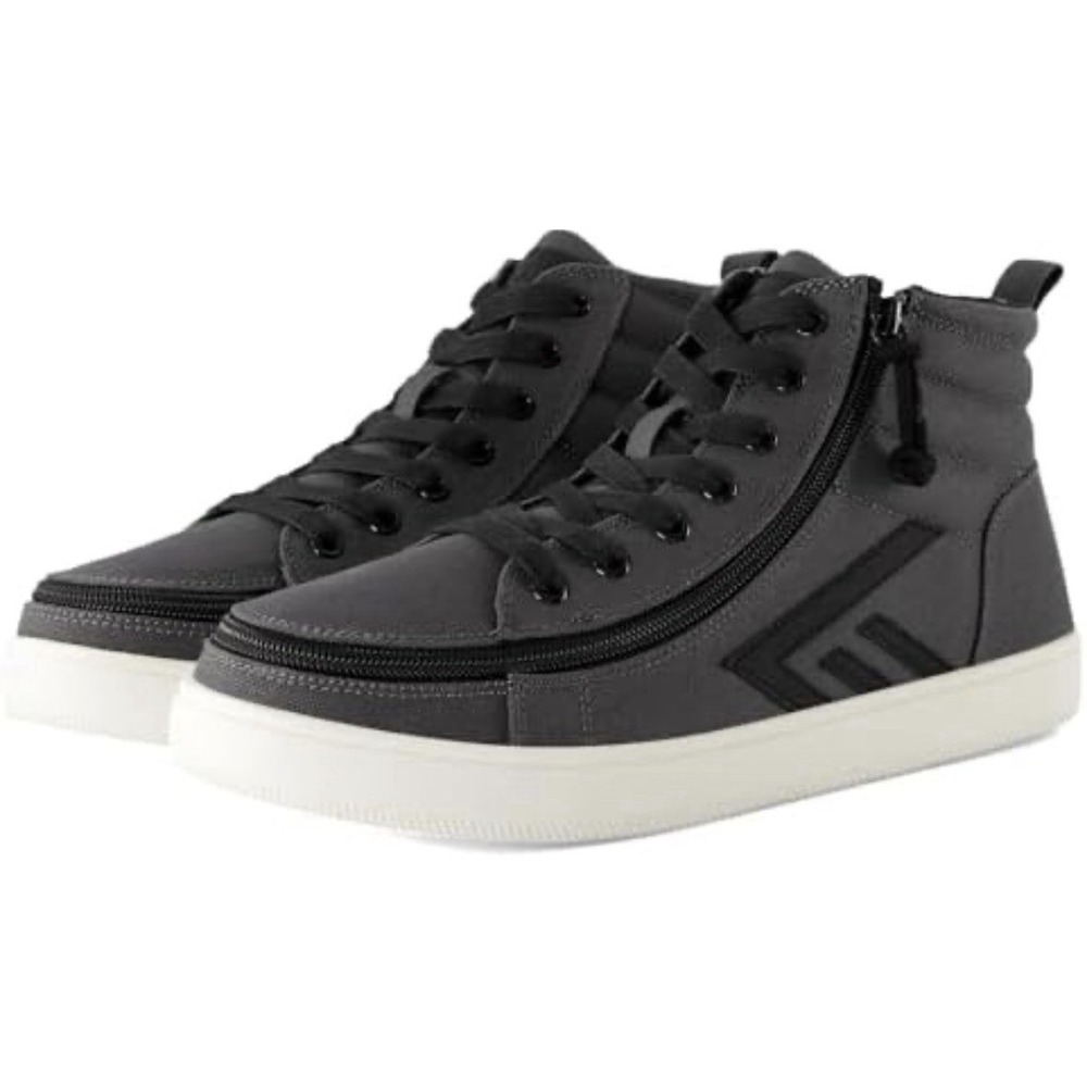 NIB Billy Footwear CS Men's 13 M Adaptive Hi-Top Gray Canvas Sneaker Zip Around